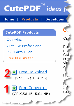 CutePDF web page screen shot